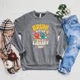 Reading Book Lover School Librarian Bruh It's Library Day Raglan Sleeve Sweatshirt Deep Heather