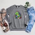 Reading Dinosaur Book Lover Cute Dino Reading Raglan Sleeve Sweatshirt Deep Heather Reading Dinosaur Book Lover Cute Dino Reading Raglan Sleeve Sweatshirt Deep Heather
