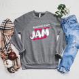 Reading Is My Jam Book Lover And Reading Teacher Men Women Kids Raglan Sleeve Sweatshirt Deep Heather