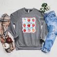 Reading Is My Jam Preppy Stawberry Bookworm Book Lover Nerd Raglan Sleeve Sweatshirt Deep Heather