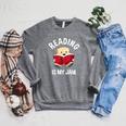Reading Is My Jam Pun Book Lover & Reading Raglan Sleeve Sweatshirt Deep Heather Reading Is My Jam Pun Book Lover & Reading Raglan Sleeve Sweatshirt Deep Heather
