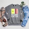 Reading Is My Jam Quote Teachers And Books Lovers For Men Women Kids Raglan Sleeve Sweatshirt Deep Heather