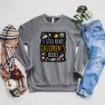 Reading Love Teacher Banned Book Day Reading Bookworm Lovers Raglan Sleeve Sweatshirt Deep Heather