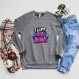 Reading Meme I Lift So I Can Carry More Books Raglan Sleeve Sweatshirt Deep Heather