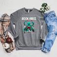 Reading For Men Women Octopus Books Geek Read Learning Raglan Sleeve Sweatshirt Deep Heather