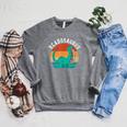 Readosaurus Reading Book Dino Fossils Dinsosaur Raglan Sleeve Sweatshirt Deep Heather