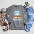 Readsalotl Axolotl Reading Cute Book Lover Bookworm Raglan Sleeve Sweatshirt Deep Heather