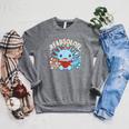 Readsolotl Axolotl Axolotl Lover Kawaii Reading Book Raglan Sleeve Sweatshirt Deep Heather