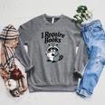 I Require Books Raccoon Reading For Book Lovers Raglan Sleeve Sweatshirt Deep Heather