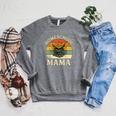 Retro Floral Homeschool Mama Wildflower Book Stack Aesthetic Raglan Sleeve Sweatshirt Deep Heather