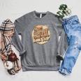 Retro Tired Moms Book Club Bookish Booktrovert Mother's Day Raglan Sleeve Sweatshirt Deep Heather