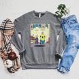 Retro Vintage Distressed Comic Book Humor Original Print Raglan Sleeve Sweatshirt Deep Heather