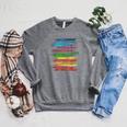 RtY Book Colorful Art Painting Graphic Motif Book Small Raglan Sleeve Sweatshirt Deep Heather
