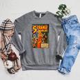 Sci Fi Pin Up Girl Science Fiction Vintage Horror Comic Book Raglan Sleeve Sweatshirt Deep Heather