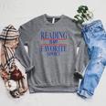 Simple Sarcastic Reading Is My Favorite Sport Book Lover Raglan Sleeve Sweatshirt Deep Heather Simple Sarcastic Reading Is My Favorite Sport Book Lover Raglan Sleeve Sweatshirt Deep Heather