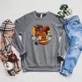 Squirrel Reading Book Cute Forest Animal Raglan Sleeve Sweatshirt Deep Heather