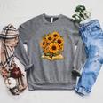 Sunflowers Flowers Book Floral Raglan Sleeve Sweatshirt Deep Heather Sunflowers Flowers Book Floral Raglan Sleeve Sweatshirt Deep Heather