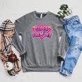 Super Glam-Ma Superhero Grandmother Comic Book Raglan Sleeve Sweatshirt Deep Heather