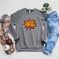 Super Grandfather Comic Book Hero Tshirt Super Papaw Raglan Sleeve Sweatshirt Deep Heather
