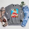 Tea Pop Art Comic Book Cartoon Tea Party Tea Lover Drinking Raglan Sleeve Sweatshirt Deep Heather