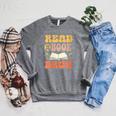 Teacher Book Lover Quote Read A Book Bruh Teaching Raglan Sleeve Sweatshirt Deep Heather