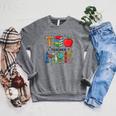 Teacher School Supplies Apple Books Pencil Globe Crayon Raglan Sleeve Sweatshirt Deep Heather Teacher School Supplies Apple Books Pencil Globe Crayon Raglan Sleeve Sweatshirt Deep Heather