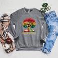History Inspiring Future Fist Tree Book Roots Raglan Sleeve Sweatshirt Deep Heather