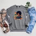 History Month Afro Women Girls Book Lover Librarian Premium Tri-Blend Raglan Sleeve Sweatshirt Deep Heather