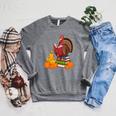 Turkey Reading Books Fall Thanksgiving Teacher Book Raglan Sleeve Sweatshirt Deep Heather Turkey Reading Books Fall Thanksgiving Teacher Book Raglan Sleeve Sweatshirt Deep Heather