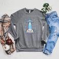 UFO Abducting Book Take Me To Your Readers Sci-Fi Raglan Sleeve Sweatshirt Deep Heather