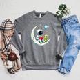 UFO Alien Astronaut Reading Book In Space Raglan Sleeve Sweatshirt Deep Heather UFO Alien Astronaut Reading Book In Space Raglan Sleeve Sweatshirt Deep Heather