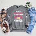 Never Underestimate An Old Woman Author Write Book Raglan Sleeve Sweatshirt Deep Heather