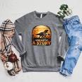 Unearth Story Summer Reading 2026 Dinosaurs Library Reading Raglan Sleeve Sweatshirt Deep Heather