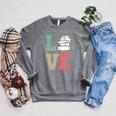 Valentines Day Book Lover Reading Raglan Sleeve Sweatshirt Deep Heather