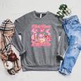 Valentines XOXO Book Lover Forgets Flowers Buys Me Books Raglan Sleeve Sweatshirt Deep Heather