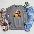 Vintage Ghost Reading Book Pumpkin Halloween Books Lover Raglan Sleeve Sweatshirt Deep Heather Vintage Ghost Reading Book Pumpkin Halloween Books Lover Raglan Sleeve Sweatshirt Deep Heather