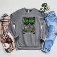 Vintage Retro Horror Comic Book Cover Skeleton Macabre Raglan Sleeve Sweatshirt Deep Heather