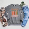 Vintage Support Your Local Library Book Readers Lovers Raglan Sleeve Sweatshirt Deep Heather