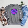 Volleyball Lets Pepper Retro Pop Comic Book Style Player Art Raglan Sleeve Sweatshirt Deep Heather