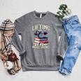 Weightlifting Book Lover Bookworm Lifting To Hold More Books Raglan Sleeve Sweatshirt Deep Heather