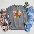 Wild About Art Books Animal Safari Children's Art Teacher Raglan Sleeve Sweatshirt Deep Heather Wild About Art Books Animal Safari Children's Art Teacher Raglan Sleeve Sweatshirt Deep Heather