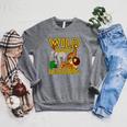 Wild About Reading Back To School Teacher Books Read Raglan Sleeve Sweatshirt Deep Heather