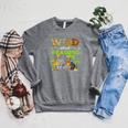 Wild About Reading Books Reader Librarian Wild Animals Lover Raglan Sleeve Sweatshirt Deep Heather
