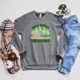 Wild About Reading Books Rhino Pig And Crocodile Raglan Sleeve Sweatshirt Deep Heather