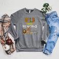Wild About Reading Books Zoo Animals Love Book Reading Raglan Sleeve Sweatshirt Deep Heather