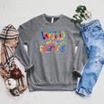 Wild About Reading Tie Dye Reading Books Raglan Sleeve Sweatshirt Deep Heather