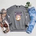 Women's Dungeon Crawler Carl Airbrushed Princess Donut Series Book Raglan Sleeve Sweatshirt Deep Heather