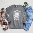 Women's Easily Distracted By Cats And Books Raglan Sleeve Sweatshirt Deep Heather