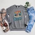 Women's Lift So I Can Carry More Books Reading Lovers Reader Workout Raglan Sleeve Sweatshirt Deep Heather