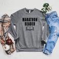 Women's Marathon Reader Book Reader Raglan Sleeve Sweatshirt Deep Heather